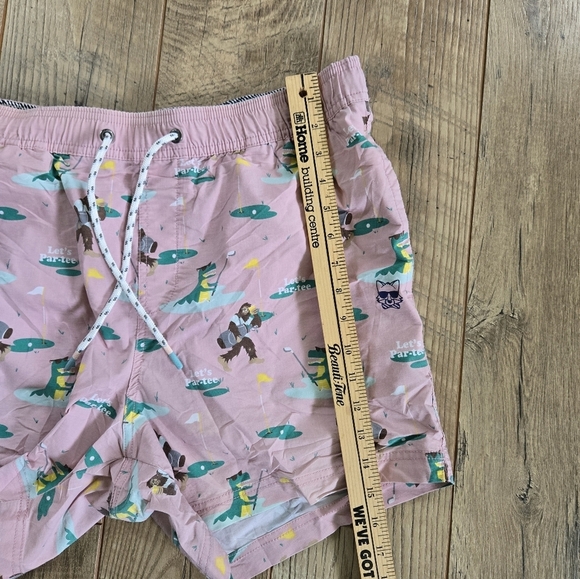 Party Pants Mens Xl Pink Surfing Print Swim Shorts - Picture 3 of 9